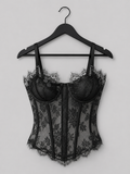 CORSET NEGRO ENCAJE LARGO